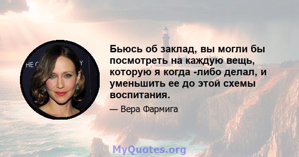 Бьюсь об заклад, вы могли бы посмотреть на каждую вещь, которую я когда -либо делал, и уменьшить ее до этой схемы воспитания.