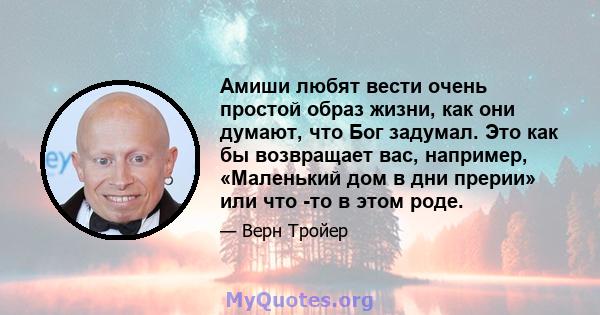 Амиши любят вести очень простой образ жизни, как они думают, что Бог задумал. Это как бы возвращает вас, например, «Маленький дом в дни прерии» или что -то в этом роде.