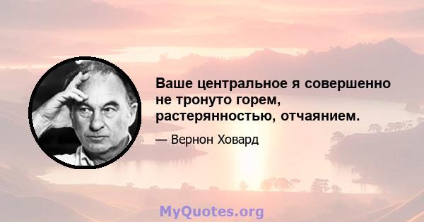 Ваше центральное я совершенно не тронуто горем, растерянностью, отчаянием.