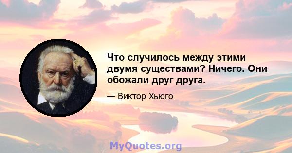 Что случилось между этими двумя существами? Ничего. Они обожали друг друга.