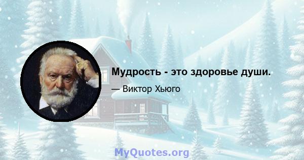 Мудрость - это здоровье души.