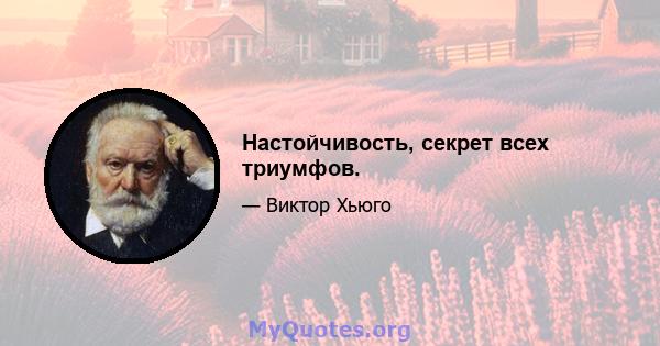 Настойчивость, секрет всех триумфов.