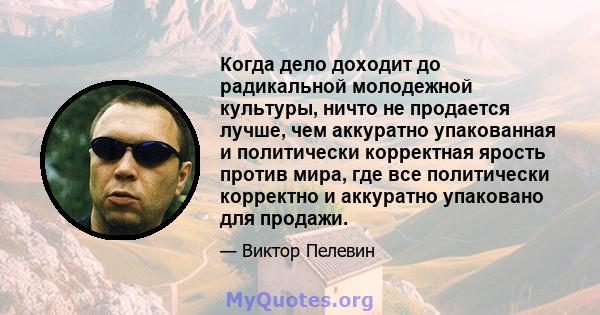 Когда дело доходит до радикальной молодежной культуры, ничто не продается лучше, чем аккуратно упакованная и политически корректная ярость против мира, где все политически корректно и аккуратно упаковано для продажи.