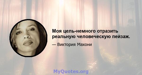 Моя цель-немного отразить реальную человеческую пейзаж.