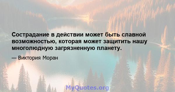 Сострадание в действии может быть славной возможностью, которая может защитить нашу многолюдную загрязненную планету.