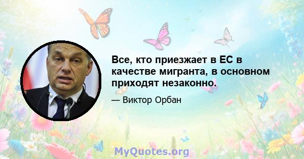 Все, кто приезжает в ЕС в качестве мигранта, в основном приходят незаконно.