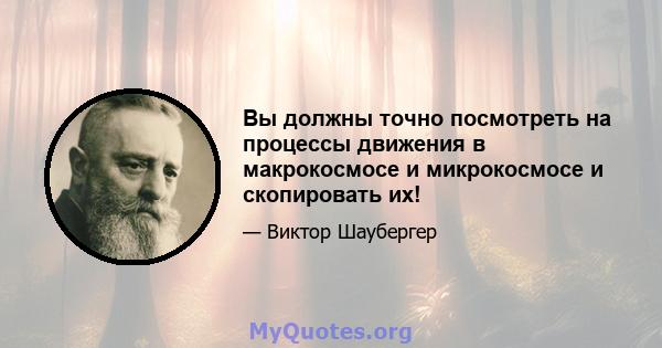 Вы должны точно посмотреть на процессы движения в макрокосмосе и микрокосмосе и скопировать их!