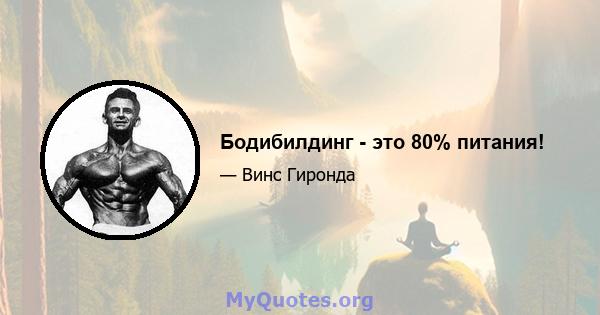 Бодибилдинг - это 80% питания!