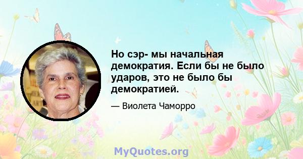 Но сэр- мы начальная демократия. Если бы не было ударов, это не было бы демократией.