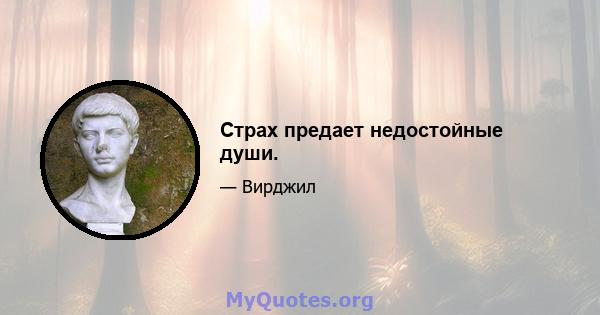 Страх предает недостойные души.