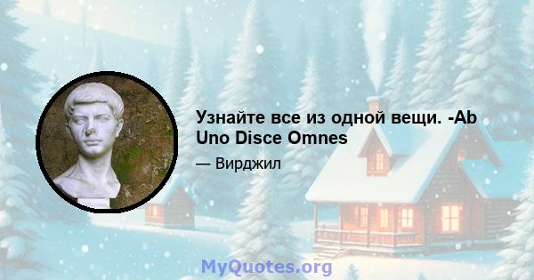 Узнайте все из одной вещи. -Ab Uno Disce Omnes