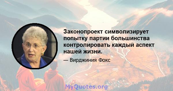 Законопроект символизирует попытку партии большинства контролировать каждый аспект нашей жизни.