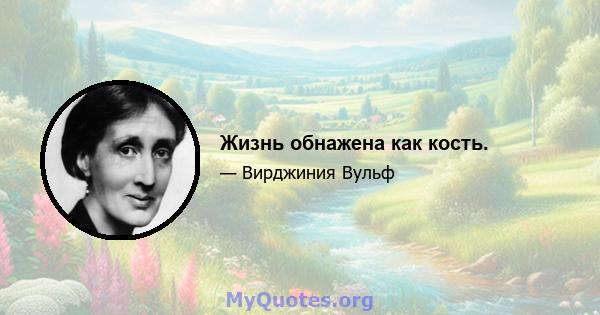 Жизнь обнажена как кость.