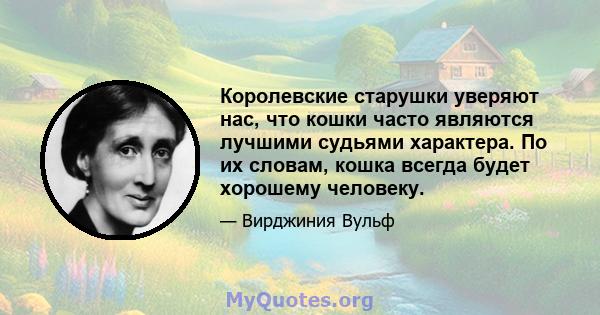 Королевские старушки уверяют нас, что кошки часто являются лучшими судьями характера. По их словам, кошка всегда будет хорошему человеку.