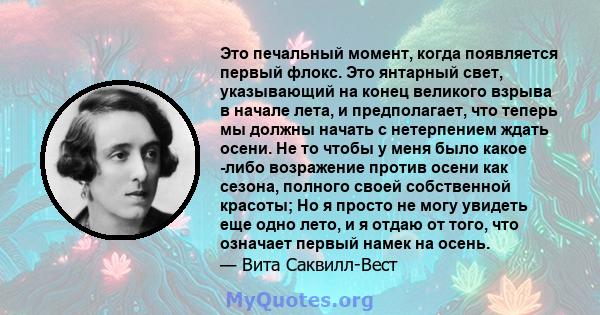 Это печальный момент, когда появляется первый флокс. Это янтарный свет, указывающий на конец великого взрыва в начале лета, и предполагает, что теперь мы должны начать с нетерпением ждать осени. Не то чтобы у меня было