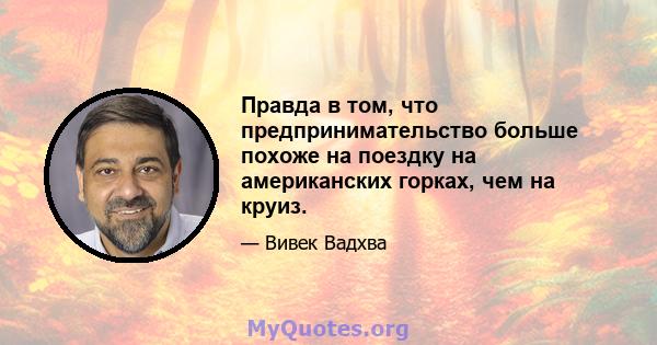 Правда в том, что предпринимательство больше похоже на поездку на американских горках, чем на круиз.