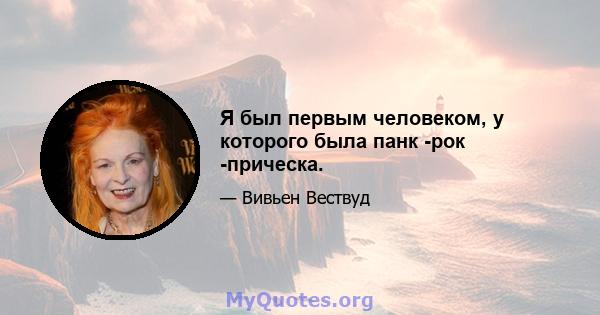 Я был первым человеком, у которого была панк -рок -прическа.