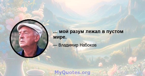 ... мой разум лежал в пустом мире.