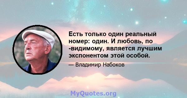 Есть только один реальный номер: один. И любовь, по -видимому, является лучшим экспонентом этой особой.