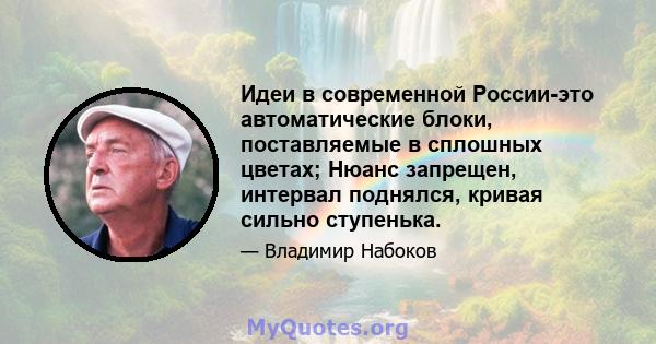 Идеи в современной России-это автоматические блоки, поставляемые в сплошных цветах; Нюанс запрещен, интервал поднялся, кривая сильно ступенька.