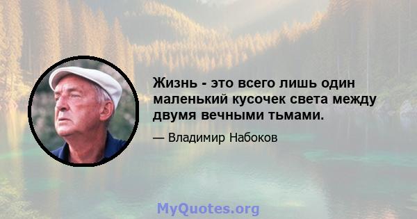 Жизнь - это всего лишь один маленький кусочек света между двумя вечными тьмами.