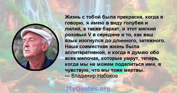 Жизнь с тобой была прекрасна, когда я говорю, я имею в виду голубей и лилий, а также бархат, и этот мягкий розовый V в середине и то, как ваш язык изогнулся до длинного, затяжного. Наша совместная жизнь была