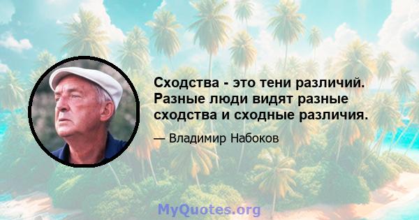 Сходства - это тени различий. Разные люди видят разные сходства и сходные различия.