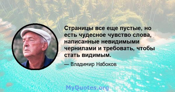 Страницы все еще пустые, но есть чудесное чувство слова, написанные невидимыми чернилами и требовать, чтобы стать видимым.