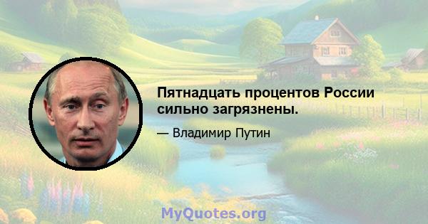 Пятнадцать процентов России сильно загрязнены.