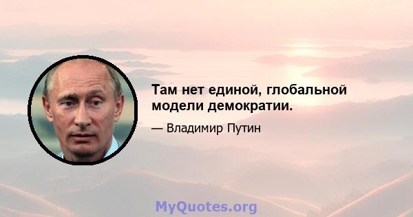 Там нет единой, глобальной модели демократии.