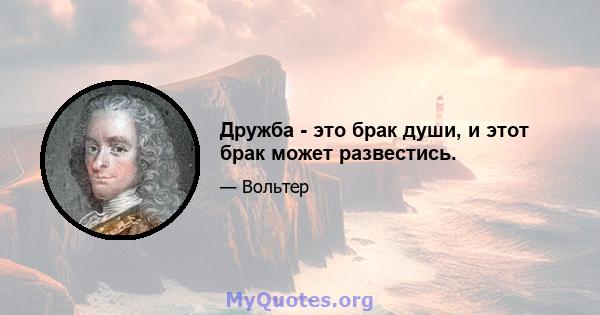 Дружба - это брак души, и этот брак может развестись.