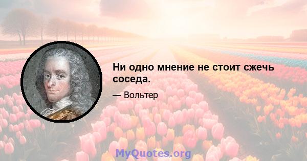 Ни одно мнение не стоит сжечь соседа.