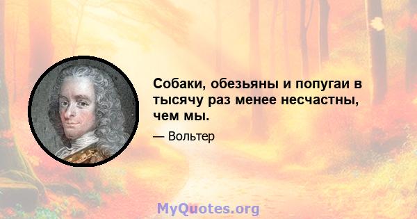 Собаки, обезьяны и попугаи в тысячу раз менее несчастны, чем мы.