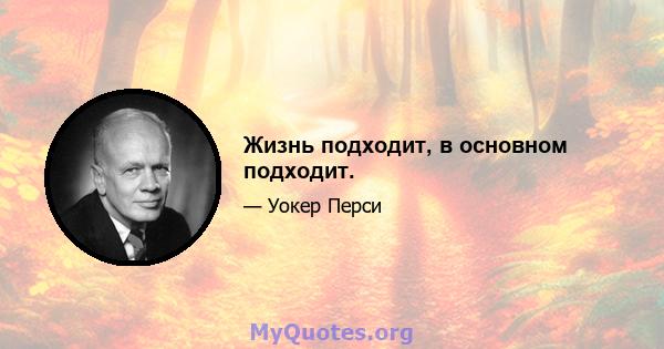 Жизнь подходит, в основном подходит.