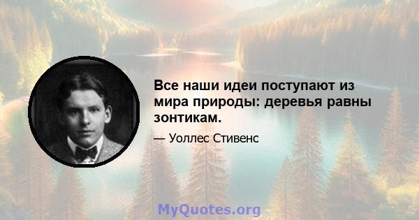 Все наши идеи поступают из мира природы: деревья равны зонтикам.