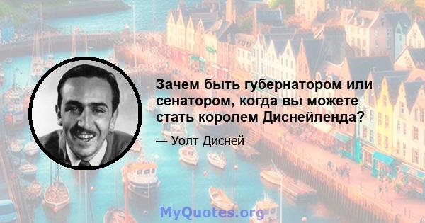 Зачем быть губернатором или сенатором, когда вы можете стать королем Диснейленда?