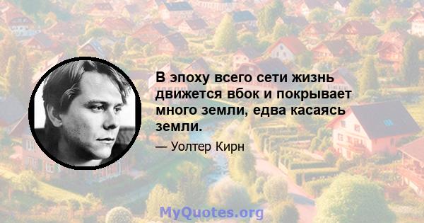 В эпоху всего сети жизнь движется вбок и покрывает много земли, едва касаясь земли.