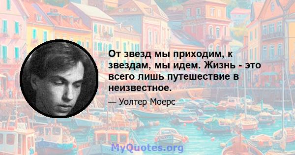 От звезд мы приходим, к звездам, мы идем. Жизнь - это всего лишь путешествие в неизвестное.