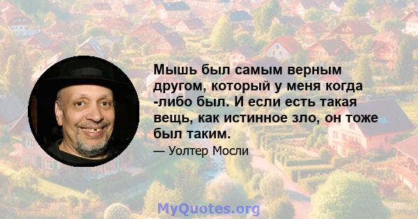 Мышь был самым верным другом, который у меня когда -либо был. И если есть такая вещь, как истинное зло, он тоже был таким.