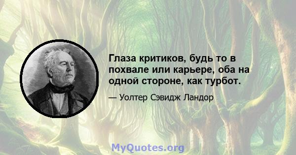 Глаза критиков, будь то в похвале или карьере, оба на одной стороне, как турбот.