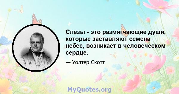 Слезы - это размягчающие души, которые заставляют семена небес, возникает в человеческом сердце.