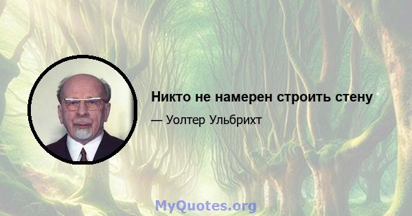 Никто не намерен строить стену