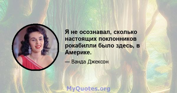 Я не осознавал, сколько настоящих поклонников рокабилли было здесь, в Америке.