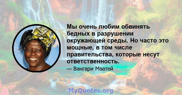 Мы очень любим обвинять бедных в разрушении окружающей среды. Но часто это мощные, в том числе правительства, которые несут ответственность.