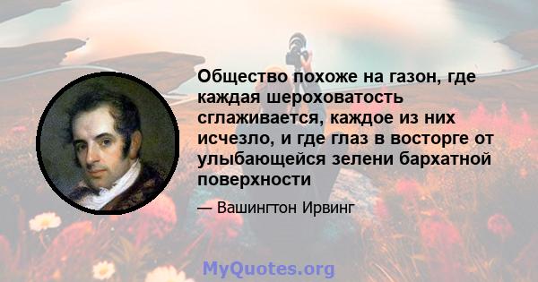 Общество похоже на газон, где каждая шероховатость сглаживается, каждое из них исчезло, и где глаз в восторге от улыбающейся зелени бархатной поверхности