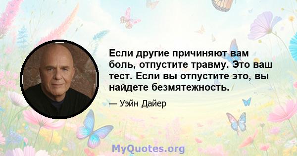 Если другие причиняют вам боль, отпустите травму. Это ваш тест. Если вы отпустите это, вы найдете безмятежность.