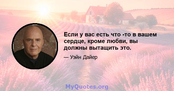 Если у вас есть что -то в вашем сердце, кроме любви, вы должны вытащить это.