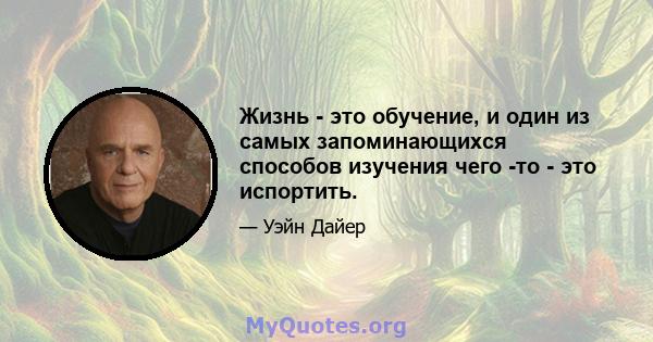 Жизнь - это обучение, и один из самых запоминающихся способов изучения чего -то - это испортить.