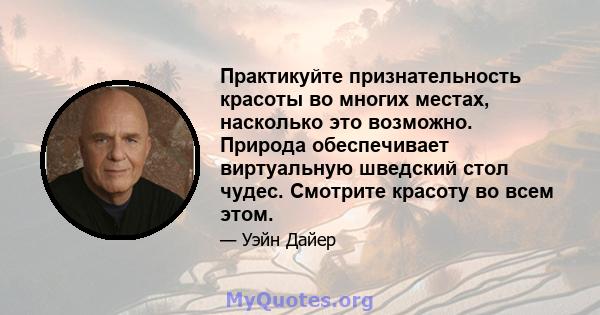 Практикуйте признательность красоты во многих местах, насколько это возможно. Природа обеспечивает виртуальную шведский стол чудес. Смотрите красоту во всем этом.