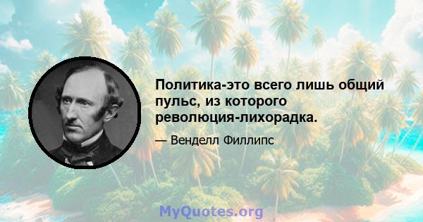 Политика-это всего лишь общий пульс, из которого революция-лихорадка.